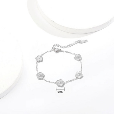 ALTERA Неръждаема стомана Горещи продавани Златна детелина Регулируема гривна Луксозна петлистна гривна с цветя Бижута за жени Подарък