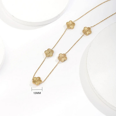 ALTERA Неръждаема стомана Горещи продавани Златна детелина Регулируема гривна Луксозна петлистна гривна с цветя Бижута за жени Подарък