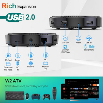 W2 ATV TV Box Android 11 Amlogic S905W2 Поддържа 4K AV1 2.4&5G Wifi BT с Google Voice Remote 2G16G 4G32G 64G Smart TV Box