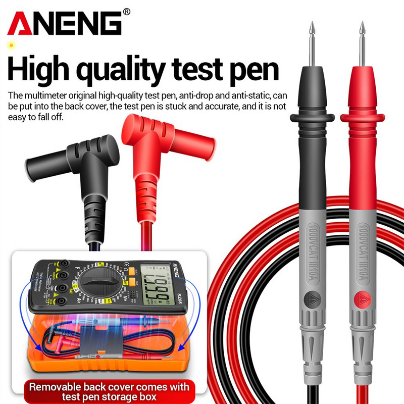 ANENG SZ08 skaitmeninis itin plonas multimetro saugojimo profesionalus matuoklis automatinis voltmetras AC DC 220V varžos rankenos testeriai