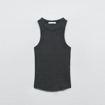 BMURHMZA Fashion New Water Wash Rib Обикновено ретро работно облекло Дамски потник