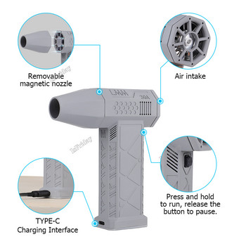 Mini Turbo Jet Fan 110000RPM Ταχύτητα ανέμου 45m/s χωρίς ψήκτρες μοτέρ χειρός ανεμιστήρας υψηλής απόδοσης Cyclone Turbo Electric Blower