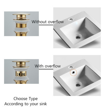 Златен изскачащ бутон за оттичане Щепсел за мивка в баня Отцедник Сифон Запушалка за отпадъци Кран за мивка Аксесоар Тръба за мивка Черна