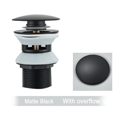 Auksinis iššokantis išleidimo mygtukas Vonios kriauklės kištukas Išleidimo sifonas Atliekų kamštis Praustuvo maišytuvas Priedas praustuvo vamzdis juodas