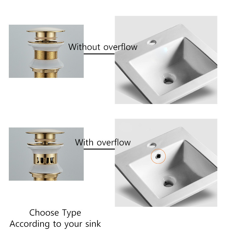 Auksinis iššokantis išleidimo mygtukas Vonios kriauklės kištukas Išleidimo sifonas Atliekų kamštis Praustuvo maišytuvas Priedas praustuvo vamzdis juodas
