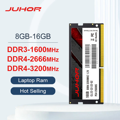 JUHOR Memoria Ram DDR4 8GB 16GB 2666mhz 3200mhz DDR3 8GB 1600mhz Sodimm sülearvuti suure jõudlusega sülearvuti mälu