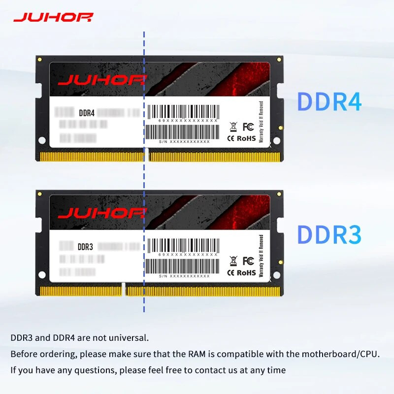 JUHOR Memoria Ram DDR4 8GB 16GB 2666mhz 3200mhz DDR3 8GB 1600mhz Sodimm piezīmjdatora augstas veiktspējas klēpjdatora atmiņa