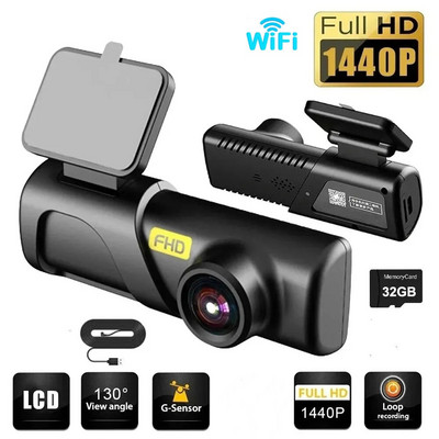 Czsky 2k 1440P HD WiFi Dash kamera automašīnas DVR kamerai video ierakstītājs Auto Night Vision WDR balss vadība bezvadu 24h stāvvietas režīms