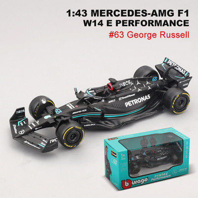 Bburago 1:43 2023 Mercedes-AMG PETRONAS F1 Team W14 Ötvözetautó Diecast Model Racing Luxusjármű játék Lewis Hamilton Russell