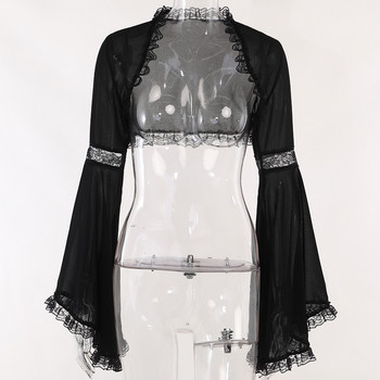 Velvet Lace Corset Bandage Midi φόρεμα Γυναικείο Gothic Harajuku Street Mesh Sling Μαύρα φορέματα Club Party Καλοκαίρι 2023 JY23017