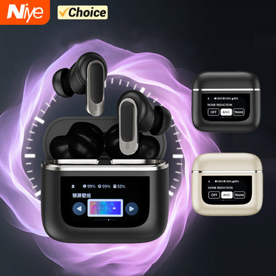 Niye 2024 LED képernyő ANC vezeték nélküli fülhallgató TOUR PRO Color TWS fülhallgató érintőképernyős aktív zajszűrő Bluetooth sportfejhallgató