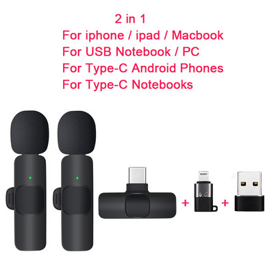 Mikrofon s reverom Bežični Lavalier Kravata Mini mikrofon za mobilni mobitel Android telefon Iphone Youtube Profesionalni mikrofon za snimanje igara