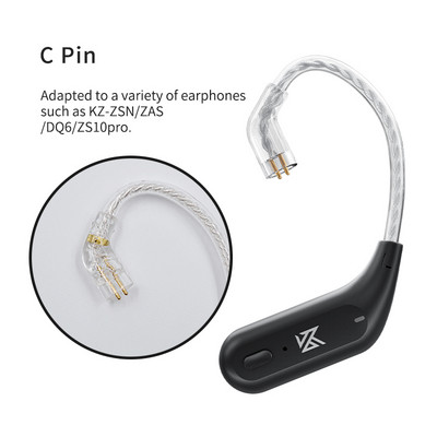 KZ AZ09 HD Bluetooth 5.2 bővítőkábel HIFI vezeték nélküli fülhorgos fejhallgató kábel töltőtokkal KZ Z1 S2 S1 SA08 ZSX DQ6 ZS10 PRO