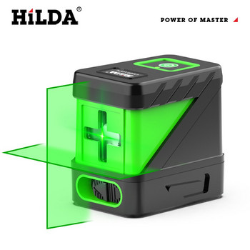 HILDA 2 Lines Level Laser Self Leveling Green Beams Laser Horizontal Vertical Cross Line Mini Level Level