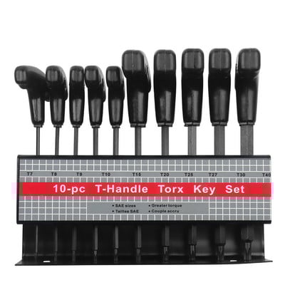 WOZOBUY 10 db metrikus vagy hüvelykes T-fogantyús imbuszkulcs szerszámkészlet vagy csillag T-fogantyús imbuszkulcs-készlet kényelmes tárolóállvánnyal