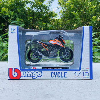 Bburago 1:18 250 KTM Duke Factory Edition Static Die Cast Vehicles Колекционерски модели на мотоциклети Играчки