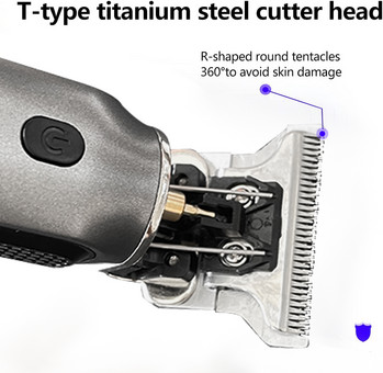 KEMEI Електрическа машинка за подстригване T9 Мъжка машина за подстригване Професионален гравиращ тример Тример с акумулаторна маслена глава KM-1757