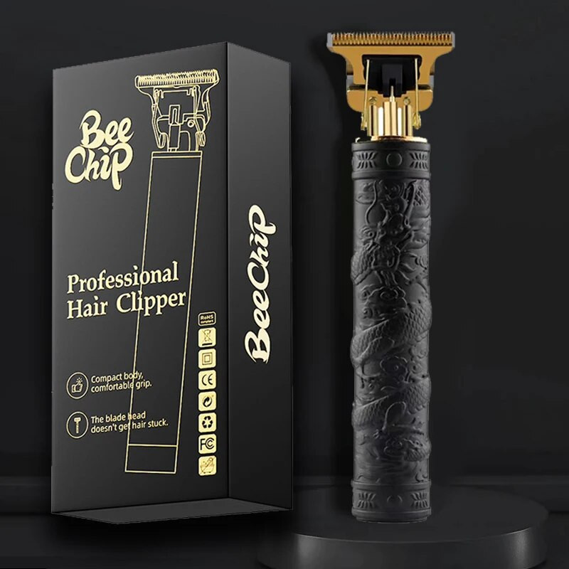 Električni šišač za muškarce Black Long Dragon USB punjenje Električni šišač s graviranjem Brijačnica Electric Faders Shaved ABS7