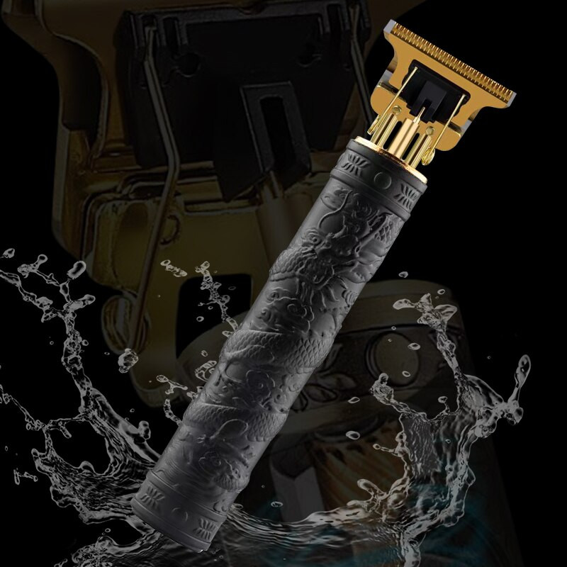 Električni šišač za muškarce Black Long Dragon USB punjenje Električni šišač s graviranjem Brijačnica Electric Faders Shaved ABS7