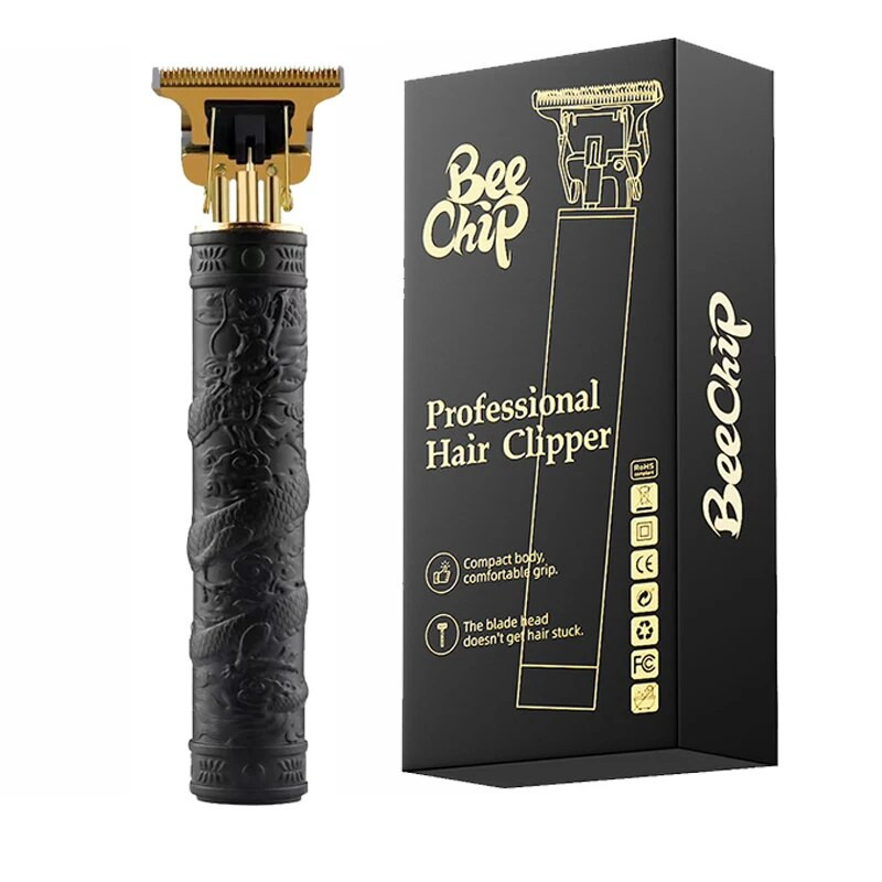 Električni šišač za muškarce Black Long Dragon USB punjenje Električni šišač s graviranjem Brijačnica Electric Faders Shaved ABS7