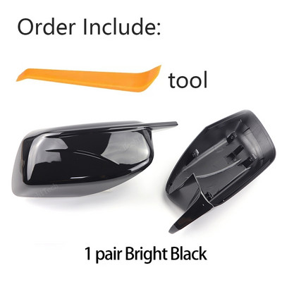 2024 New Carbon Fiber Look Black šoninio veidrodėlio dangteliai, skirti BMW 5 serijos E60 E61 E63 E64 2004-2008 520i 525i 528i 528xi 530i