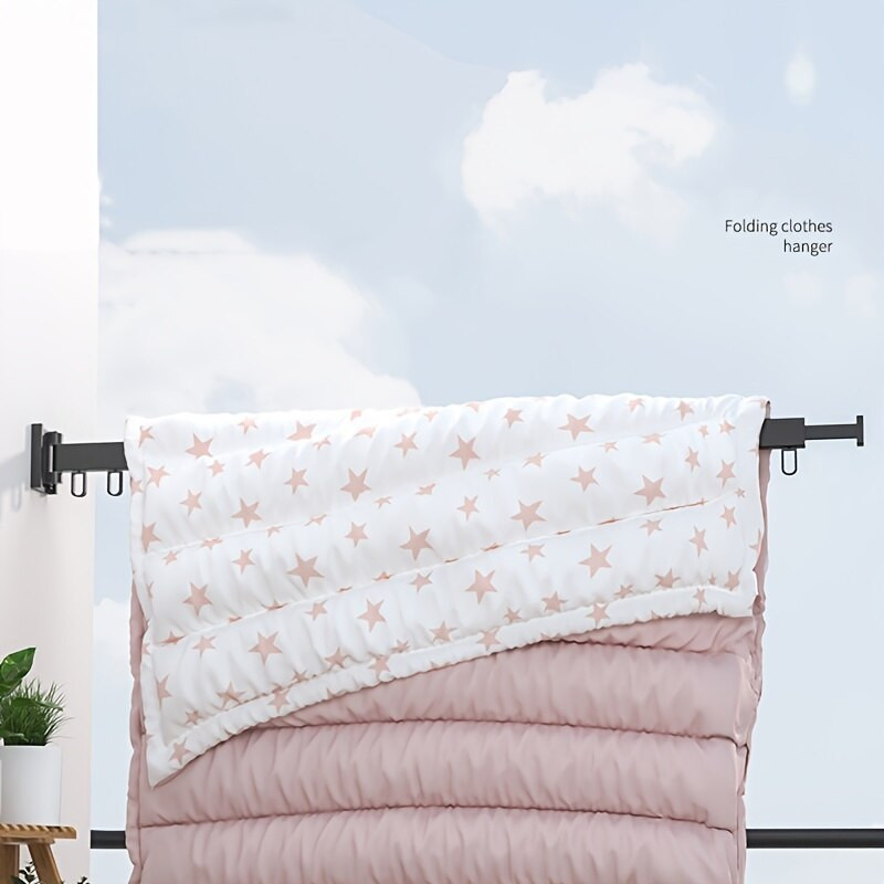 Seinale kinnitatav kokkupandav alumiiniumsulamist riiete kuivatusrest, mis sobib ideaalselt rõdule magamistuppa kööki elutuppa