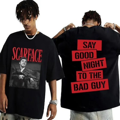 2024-es film Scarface Tony Montana Graphics Férfi póló Férfi Hip Hop Fashion Rock Ruházat Pólók Vintage Férfi Túlméretes póló