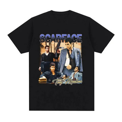 2024-es film Scarface Tony Montana Graphics Férfi póló Férfi Hip Hop Fashion Rock Ruházat Pólók Vintage Férfi Túlméretes póló