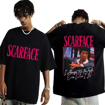 2024-es film Scarface Tony Montana Graphics Férfi póló Férfi Hip Hop Fashion Rock Ruházat Pólók Vintage Férfi Túlméretes póló