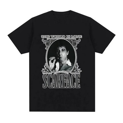 2024-es film Scarface Tony Montana Graphics Férfi póló Férfi Hip Hop Fashion Rock Ruházat Pólók Vintage Férfi Túlméretes póló