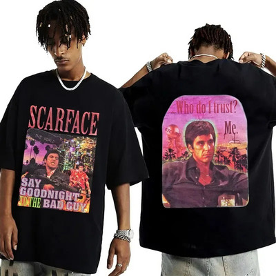 2024-es film Scarface Tony Montana Graphics Férfi póló Férfi Hip Hop Fashion Rock Ruházat Pólók Vintage Férfi Túlméretes póló