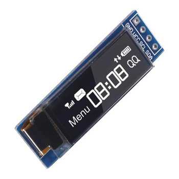 I2C OLED дисплей модул 0,91 инча I2C SSD1306 OLED дисплей модул Бял / СИН I2C OLED екран драйвер DC 3.3V~5V за Arduino