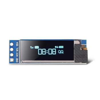 I2C OLED дисплей модул 0,91 инча I2C SSD1306 OLED дисплей модул Бял / СИН I2C OLED екран драйвер DC 3.3V~5V за Arduino