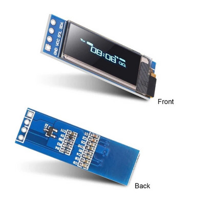 I2C OLED дисплей модул 0,91 инча I2C SSD1306 OLED дисплей модул Бял / СИН I2C OLED екран драйвер DC 3.3V~5V за Arduino