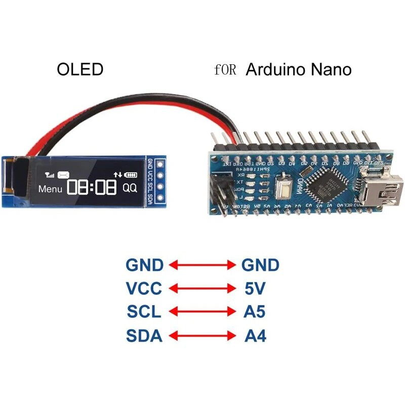 Modul de afișare OLED I2C 0,91 inchi Modul de afișare OLED I2C SSD1306 Alb/ALBASTRU Driver de ecran OLED I2C DC 3,3V~5V pentru Arduino