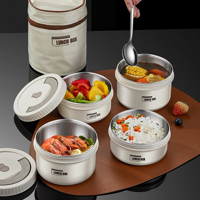 Cutie de prânz Set de containere portabile izolate pentru prânz Recipient de prânz stivuibil Bento din oțel inoxidabil