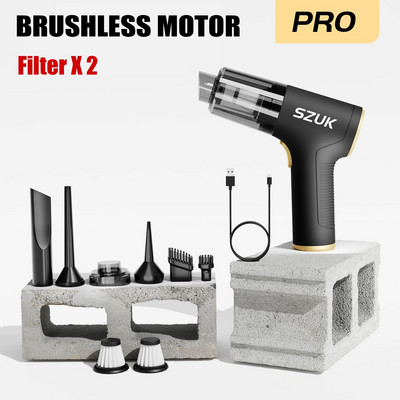 SZUK 18000PA Automobilinis dulkių siurblys Mini nešiojamasis dulkių siurblys, rankinė valymo mašina Buitinė technika Galingas belaidis dulkių siurblys