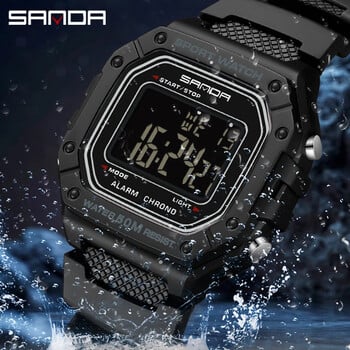 SANDA 2156 Fashion Ανδρικά Ρολόγια Αδιάβροχο Αθλητικό Ρολόι Ανδρικό Στρατιωτικό S-style Shock Stopwatch Ψηφιακό ρολόι χειρός