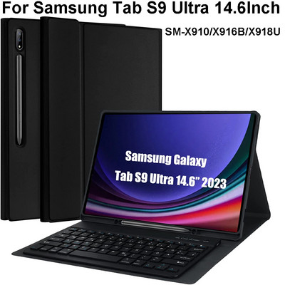 Ümbris Samsung Galaxy Tab S9 Ultra 14,6-tollise tahvelarvuti Bluetoothi klaviatuuri kate jaoks Samsung Tab S9 Ultra SM-X910 X916B X918U jaoks
