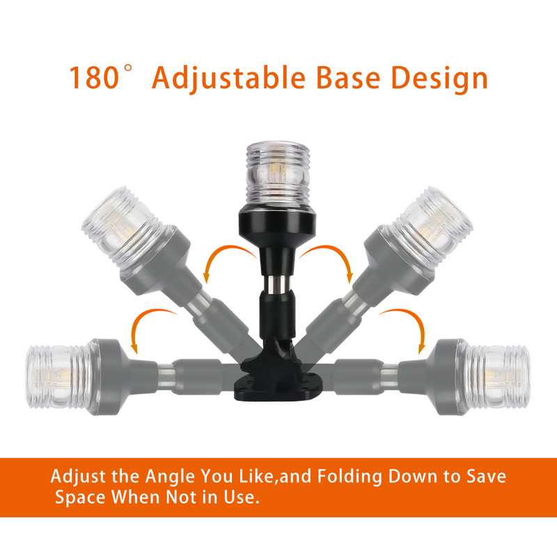 LED-ankruvalgusti, purjetamise signaallamp meresõiduks, paadijahtide tarvikud, 12–24 V