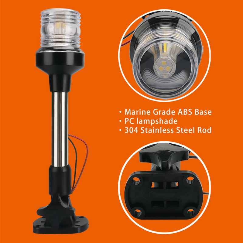 LED-ankruvalgusti, purjetamise signaallamp meresõiduks, paadijahtide tarvikud, 12–24 V