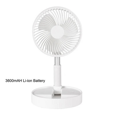 Hordozható elektromos ventilátor, összecsukható teleszkópos, padlón álló USB újratölthető mini kefe nélküli ventilátor otthoni irodai légkondicionálóhoz