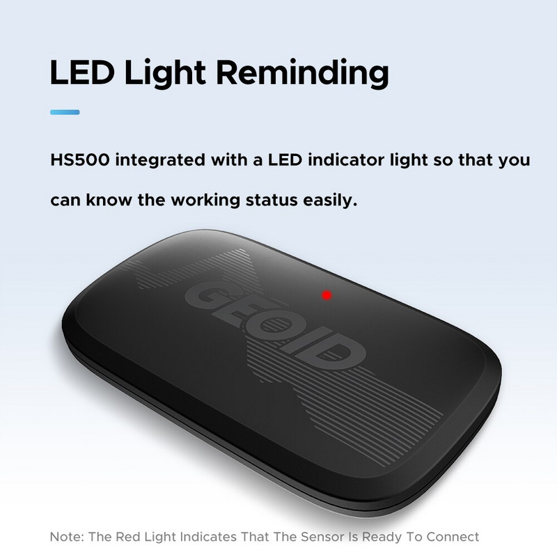 GEOID HS500 pulsimõõtja fitnessvarustus, sipelga Bluetoothi südame löögisageduse andur koos rinnarihma jälgimise LED-valgustusega