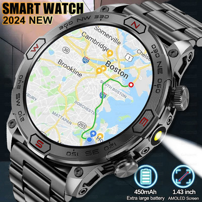 2024-es új Xiaomi Outdoor Smart Watch 1,43 hüvelykes képernyő 5ATM vízálló órák HD Bluetooth Call GPS Motion Trajectory Smartwatch