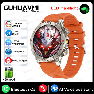 2024-es új Xiaomi Outdoor Smart Watch 1,43 hüvelykes képernyő 5ATM vízálló órák HD Bluetooth Call GPS Motion Trajectory Smartwatch