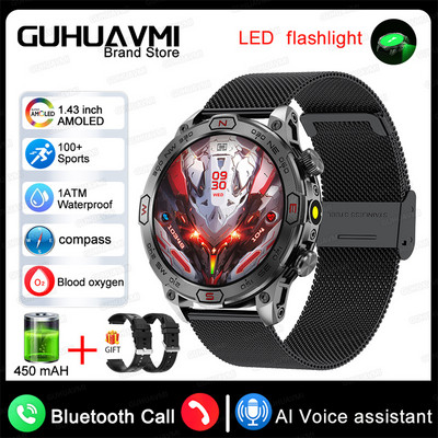 2024-es új Xiaomi Outdoor Smart Watch 1,43 hüvelykes képernyő 5ATM vízálló órák HD Bluetooth Call GPS Motion Trajectory Smartwatch
