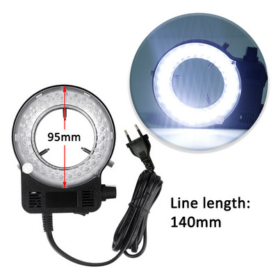 Lampă de iluminare cu lumină inelă cu LED pentru microscop pentru microscop cu lumină în cerc. Cameră pentru microscop industrial Sursă de lumină Priza UE