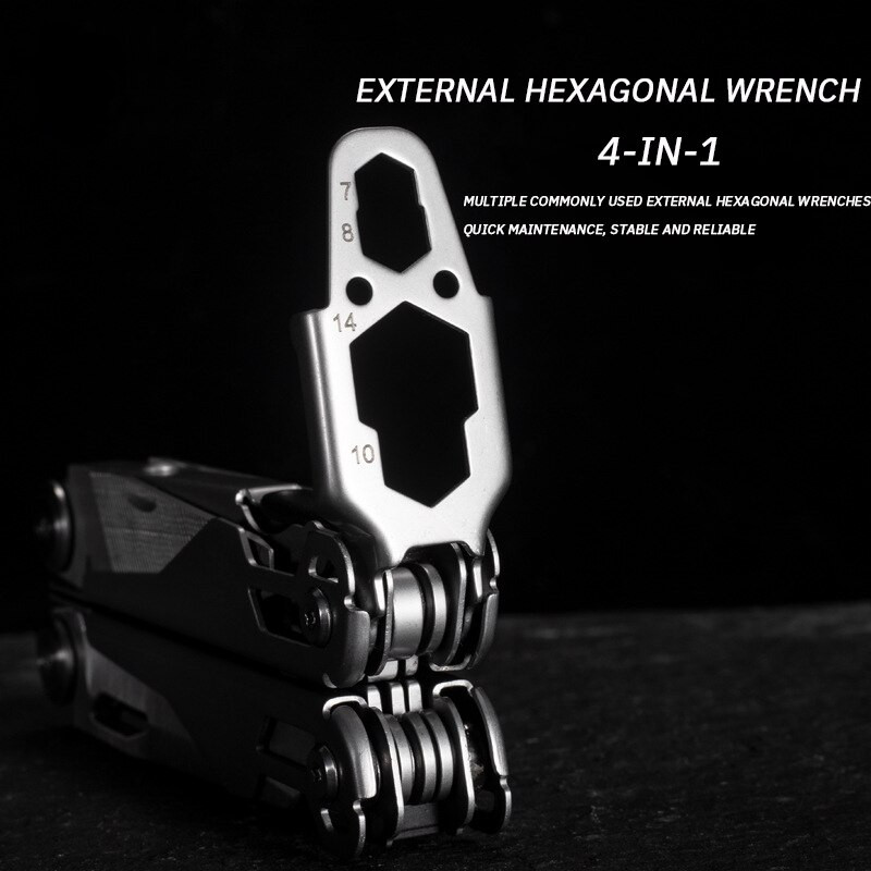 Мултифункционални клещи за дома на открито Компактни преносими спешни сгъваеми ножове Клещи Гаечен ключ Инструмент за автомобилни преносими клещи 1 бр.