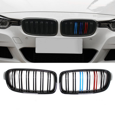 Kiváló minőségű ABS autóstílusú első veserács kettős léc rács BMW F30 F31 F35 2012-2018 320i 325i 328i autótartozékokhoz