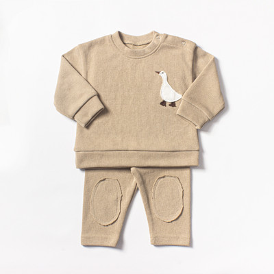 0-24M újszülött baba lányok fiú ruha szett Outfit Little Bear Goose hímzés O-nyakú felsők + hosszú nadrágok gyerekruházat 2023